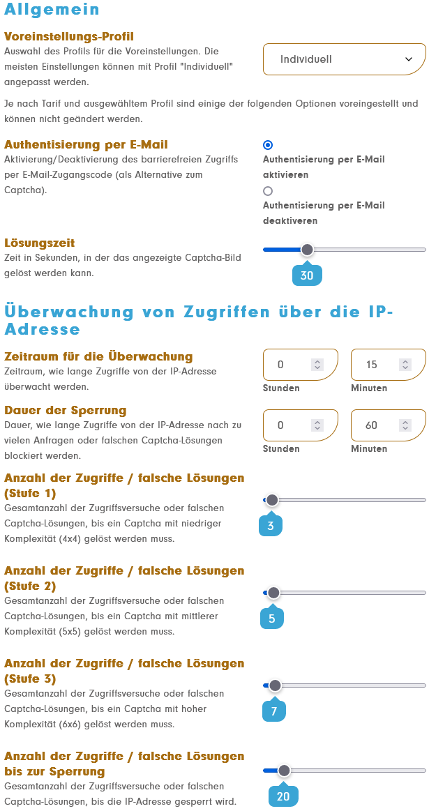 Screenshot POWER CAPTCHA Konfiguration Whitepaper DSGVO-konformer Website-Schutz PDF